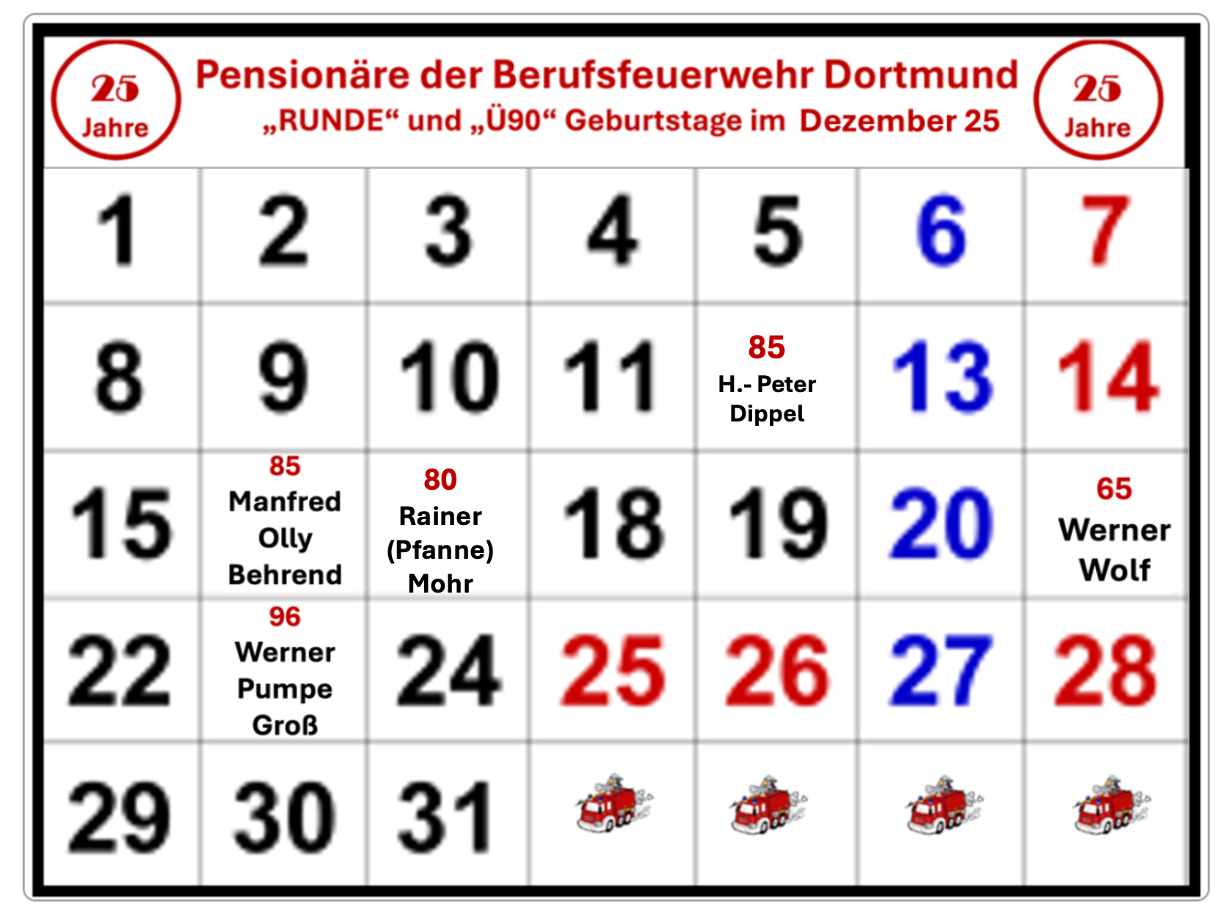 Kalender Dezember 2025