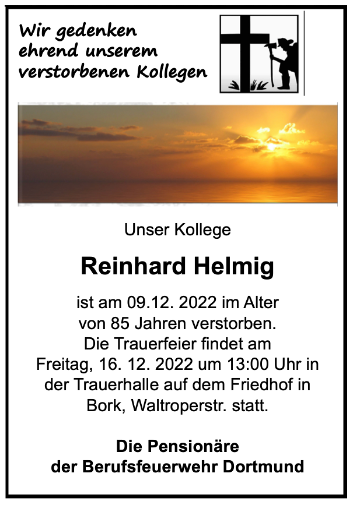 Reinhard Helmig verstorben
