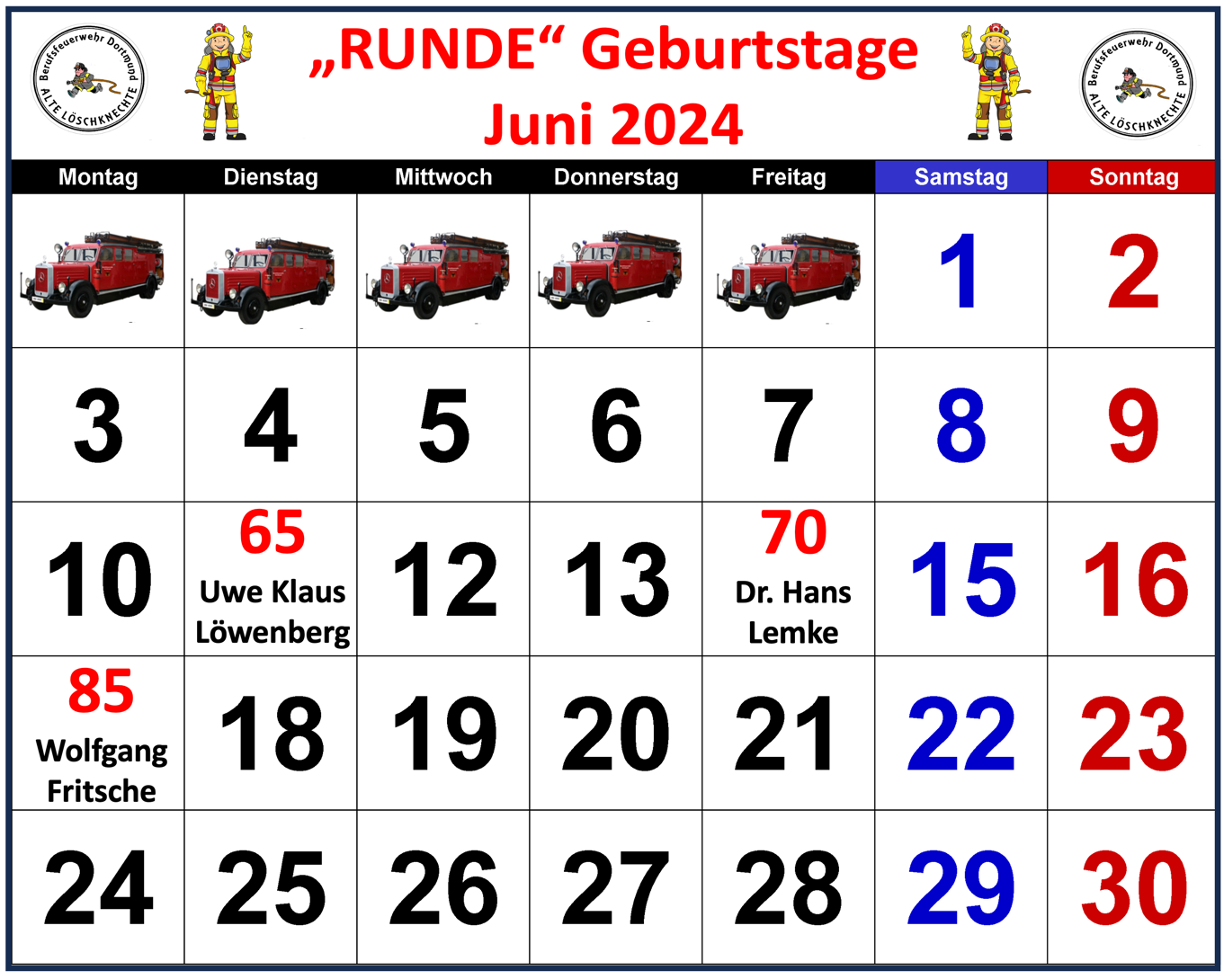 Runde Geburtstage Juni 2024